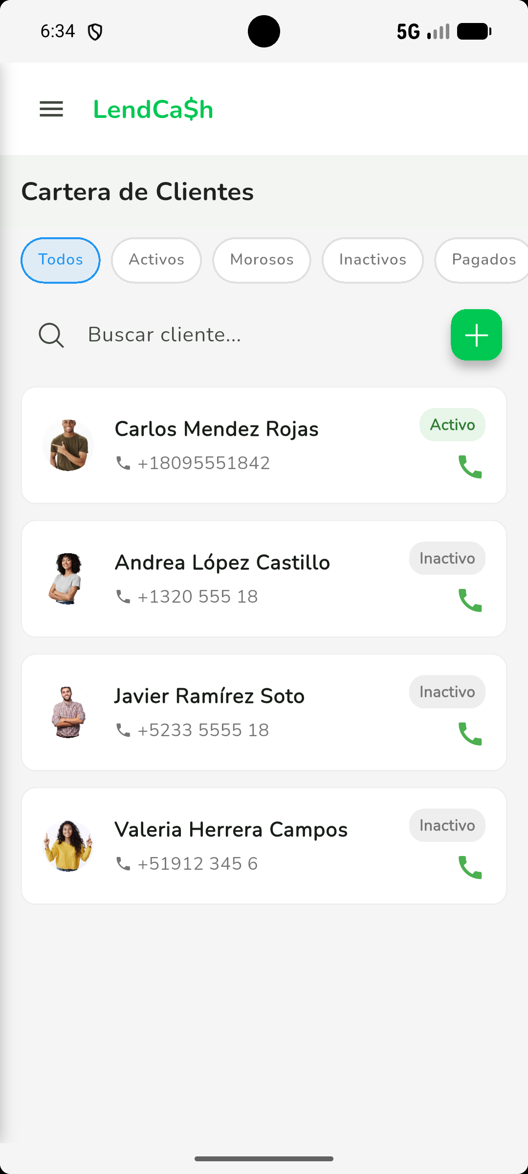 Lista de clientes